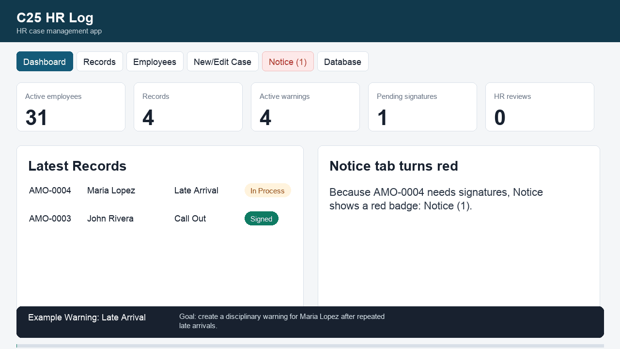Smart HR Log warning walkthrough